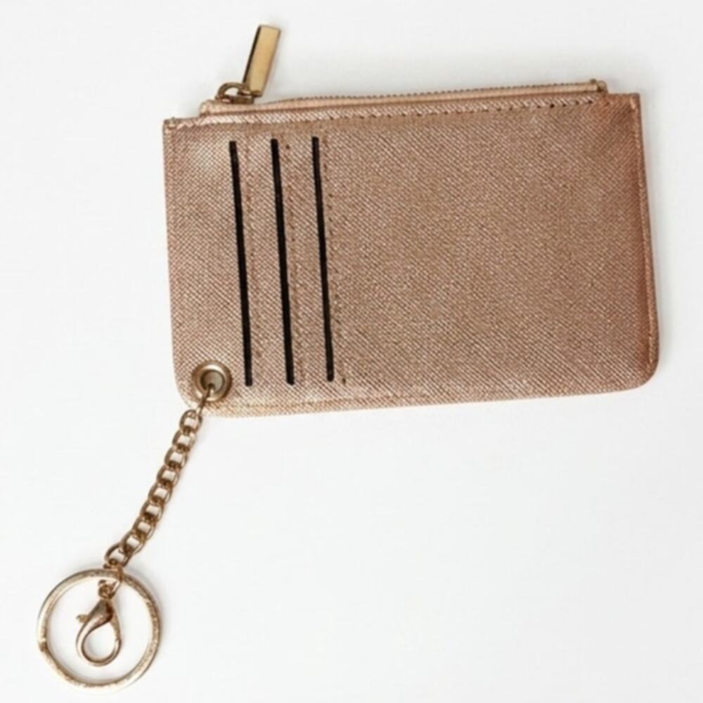 Rose Gold Mini Wallet with Keychain EUC